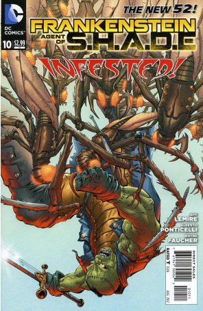 Frankenstein, Agent of S.H.A.D.E. 10 published by DC with cover art by Alberto Pointicelli