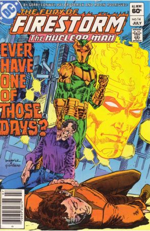 The Fury of Firestorm 14 (Newsstand) published by DC with cover art by Pat Broderick