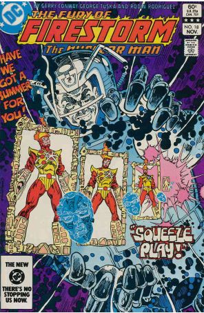 The Fury of Firestorm 18 published by DC with cover art by Pat Broderick