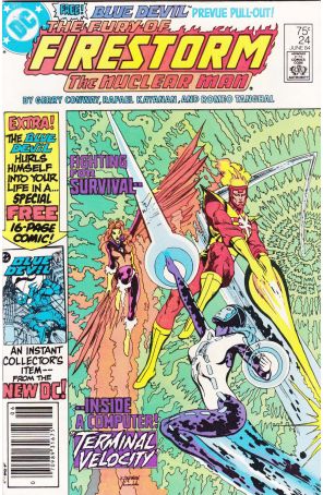 The Fury of Firestorm 24 (Newsstand) published by DC with cover art by Rafael Kayanan