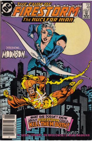 The Fury of Firestorm 48 (Newsstand) published by DC with cover art by Joe Brozowski