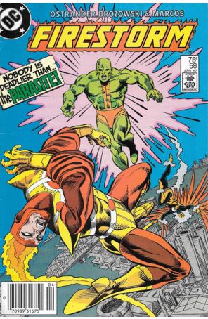 The Fury of Firestorm 58 (Newsstand) published by DC with cover art by Joe Brozowski