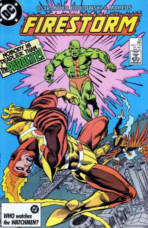 The Fury of Firestorm 58 published by DC with cover art by Joe Brozowski