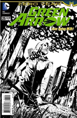 Green Arrow (5th Series) 25A published by DC with cover art by Andrea Sorrentino