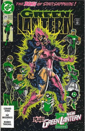 Green Lantern (3rd Series) 24 published by DC with cover art by Pat Broderick
