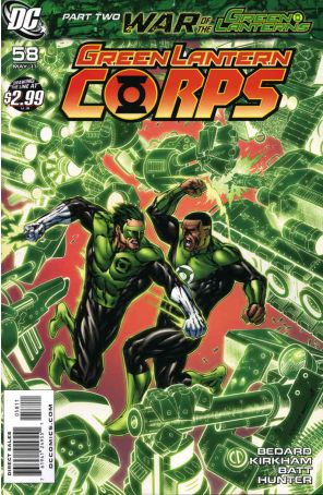 Green Lantern Corps (2nd Series) 58 published by DC with cover art by Tyler Kirkham