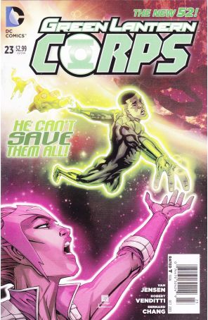 Green Lantern Corps (3rd Series) 23 (Newsstand) published by DC with cover art by Bernard Chang