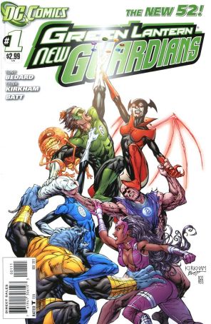 Green Lantern: New Guardians 1 published by DC with cover art by Tyler Kirkham