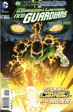 Green Lantern: New Guardians 14 published by DC with cover art by Aaron Kuder