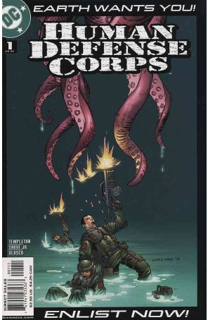 Human Defense Corps 1 published by DC with cover art by Clément Sauvé