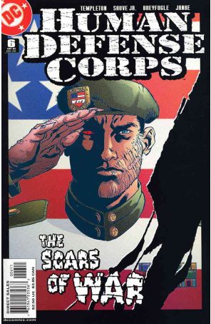 Human Defense Corps 6 published by DC with cover art by Clément Sauvé