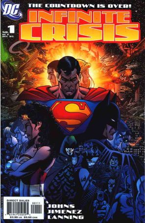 Infinite Crisis 1A published by DC with cover art by George Pérez