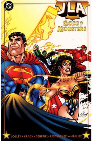 JLA: Gods and Monsters 1 published by DC with cover art by Scott Benefiel