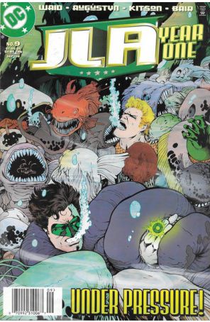 JLA: Year One 9 (Newsstand) published by DC with cover art by Barry Kitson