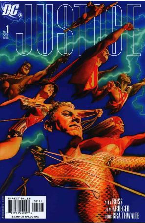 Justice (DC) 1 published by DC with cover art by Alex Ross