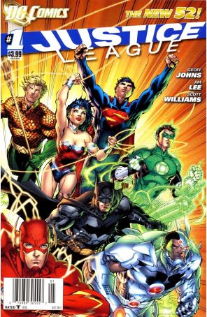 Justice League (2nd Series) 1 (Newsstand) published by DC with cover art by Jim Lee
