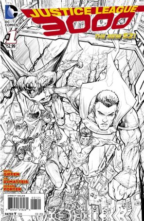 Justice League 3000 1A published by DC with cover art by Howard Porter