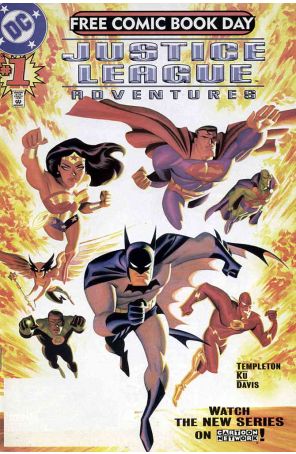 Justice League Adventures FCBD 1 published by DC with cover art by Bruce Timm and Alex Ross