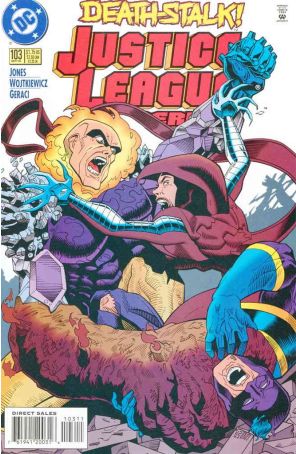 Justice League America 103 published by DC with cover art by Chuck Wojtkiewicz