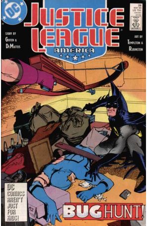 Justice League America 26 published by DC with cover art by Kevin Maguire