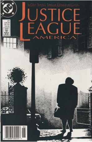 Justice League America 27 (Newsstand) published by DC with cover art by Kevin Maguire