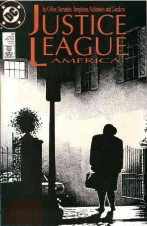 Justice League America 27 published by DC with cover art by Kevin Maguire