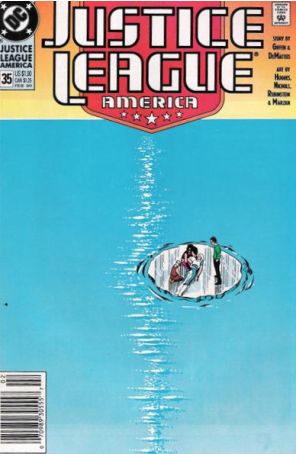 Justice League America 35 (Newsstand) published by DC with cover art by Ty Templeton