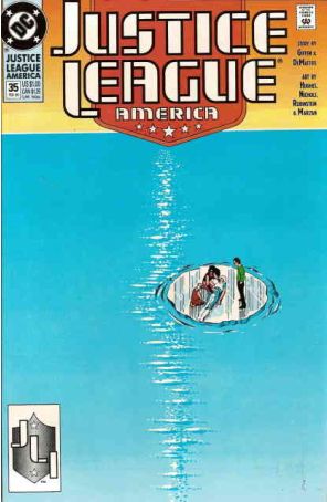 Justice League America 35 published by DC with cover art by Ty Templeton