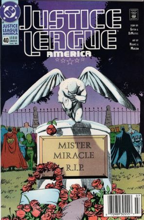 Justice League America 40 (Newsstand) published by DC with cover art by Adam Hughes
