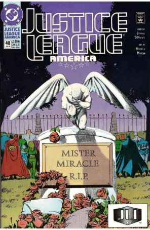 Justice League America 40 published by DC with cover art by Adam Hughes