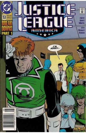 Justice League America 53 (Newsstand) published by DC with cover art by Chris Sprouse