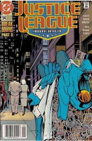 Justice League America 54 (Newsstand) published by DC with cover art by Chris Sprouse
