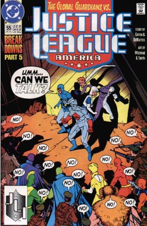 Justice League America 55 published by DC with cover art by Chris Sprouse