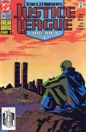 Justice League America 56 published by DC with cover art by Chris Sprouse
