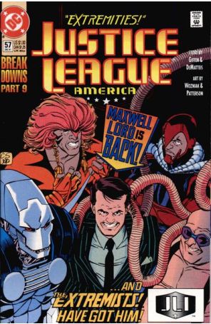Justice League America 57 published by DC with cover art by Chris Sprouse
