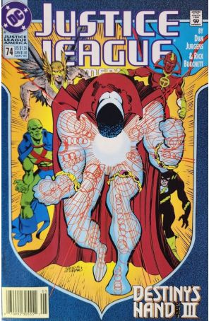 Justice League America 74 (Newsstand) published by DC with cover art by Dan Jurgens