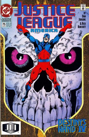 Justice League America 75 published by DC with cover art by Dan Jurgens