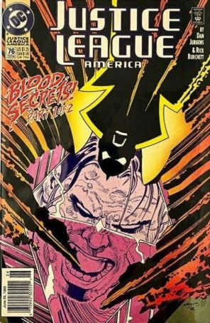 Justice League America 76 (Newsstand) published by DC with cover art by Dan Jurgens