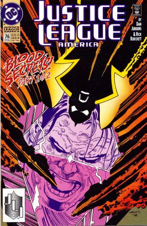 Justice League America 76 published by DC with cover art by Dan Jurgens