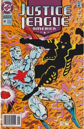Justice League America 81 (Newsstand) published by DC with cover art by Kevin West