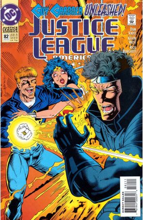 Justice League America 82 published by DC with cover art by Kevin West