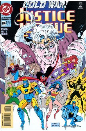 Justice League America 84 published by DC with cover art by Kevin West