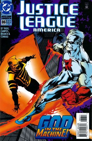 Justice League America 86 published by DC with cover art by Tom Raney