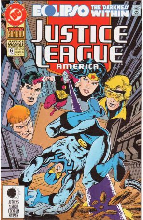 Justice League America Annual 6 published by DC with cover art by Dan Jurgens