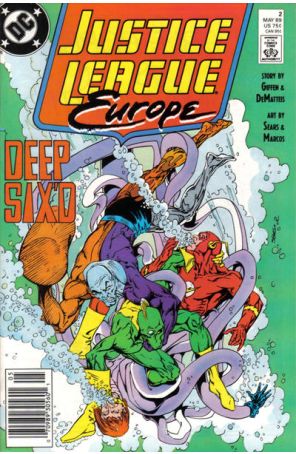 Justice League Europe 2 (Newsstand) published by DC with cover art by Bart Sears
