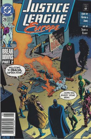 Justice League Europe 29 (Newsstand) published by DC with cover art by Bart Sears