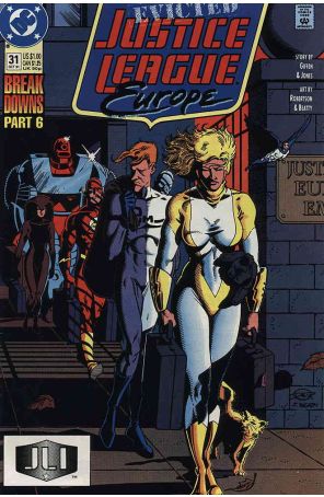 Justice League Europe 31 published by DC with cover art by Darick Robertson