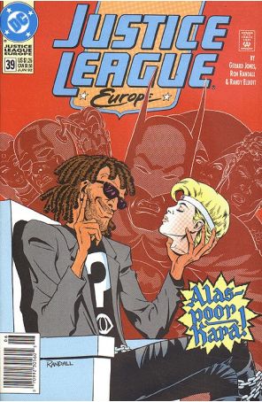 Justice League Europe 39 (Newsstand) published by DC with cover art by Ron Randall