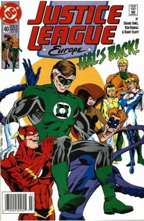 Justice League Europe 40 (Newsstand) published by DC with cover art by Ron Randall