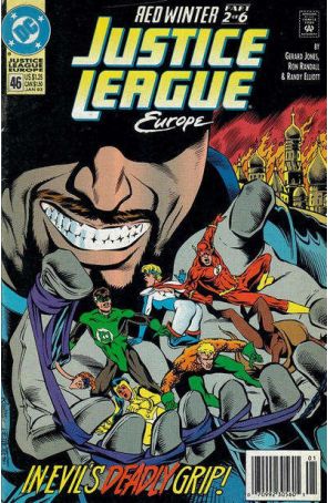 Justice League Europe 46 (Newsstand) published by DC with cover art by Ron Randall